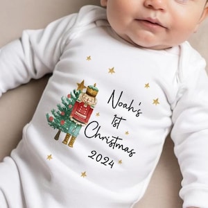 Personalised Baby s First Christmas Pyjamas Sleepsuit My First Christmas Name Baby Grow My 1st Xmas Pjs Baby Christmas Keepsake Gift Etsy Canada