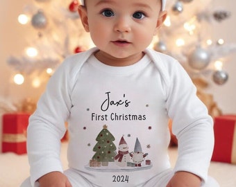 My First Christmas Babygrow,Baby First Christmas,Baby Vest,Sleepsuit,Babies 1st Xmas,New Baby Gift,Pj's,Personalised,Christmas Outfit,Romper