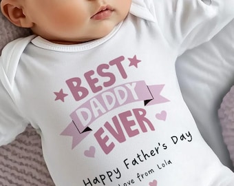 Personalised First Father's Day, Happy Fathers Day Daddy Fathers Day Gift From Baby, 1st Fathers Day Babygrow, Fathers Day Sleepsuit, Vest
