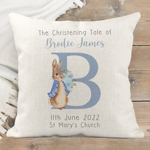 Peter rabbit personalised cushion hotsell