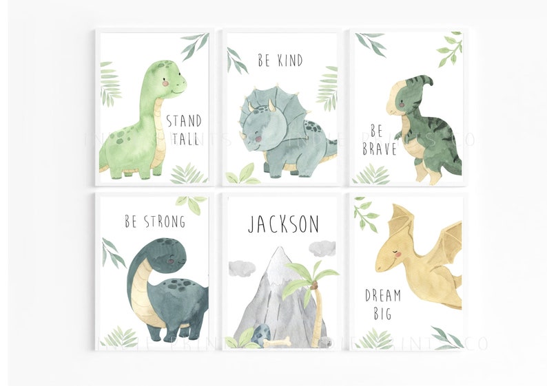 Dinosaur Prints, Dinosaur Nursery Prints, Nursery Decor, Boys Bedroom ...