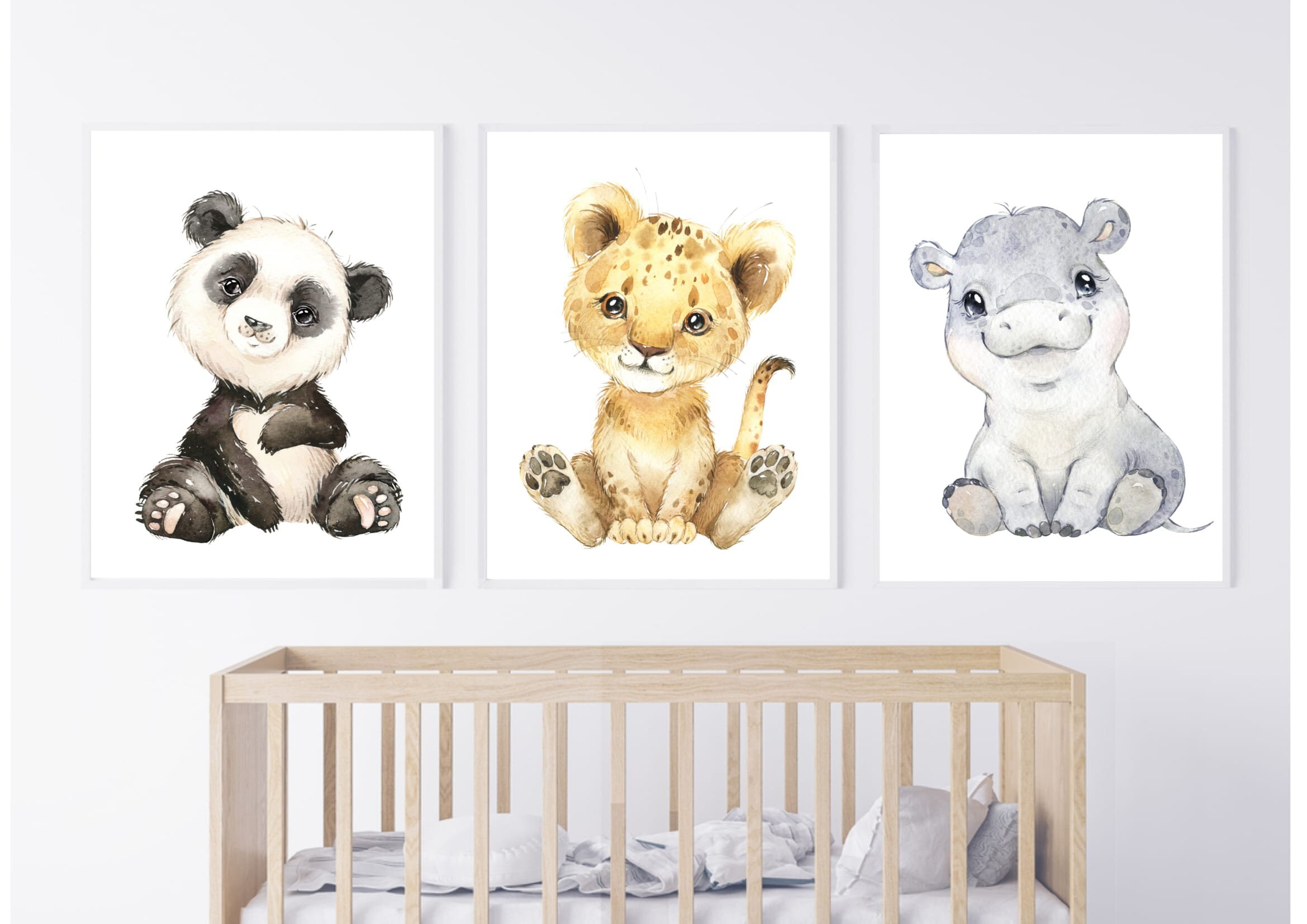Baby Safari Animals Nursery Prints Nursery Decor Girls Etsy UK