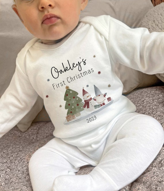 First Christmas Baby Grow my 1st Christmas vest sleepsuit baby