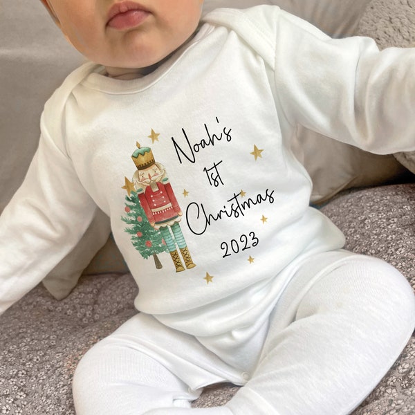 First Christmas Baby grow,My 1st Christmas,Vest,Sleepsuit,Baby Christmas Outfit,Boys,Girls,Christmas Pjs,First Xmas,Keepsake,Gift,Twins