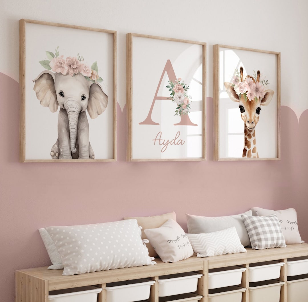 Safari Floral Animal Prints ,nursery Prints, Nursery Decor ...