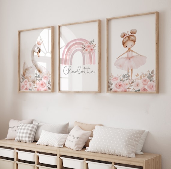 Girls Bedroom Prints,Girls Room Decor,Girl Wall Art,Swan Prints,Ballerina,Nursery Decor,Unicorn,Pink Decor,Floral,Girly ,Rainbow,Pastel