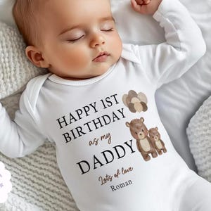 パパの1歳の誕生日おめでとう、パパの誕生日プレゼント、パパへのプレゼント、赤ちゃんからのパパへのプレゼント、パパの誕生日おめでとう、ベビーグロー、新米パパへのプレゼント、スリープスーツ