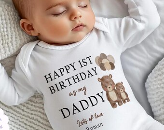 パパの1歳の誕生日おめでとう、パパの誕生日プレゼント、パパへのプレゼント、赤ちゃんからのパパへのプレゼント、パパの誕生日おめでとう、ベビーグロー、新米パパへのプレゼント、スリープスーツ