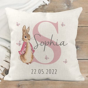 Peter Rabbit Cushion, Girls Nursery Cushion,Girls Nursery Decor,Baby Girl Gifts ,New Baby Girl Gifts,Boys Nursery Decor, Boys Nursey Cushion image 7