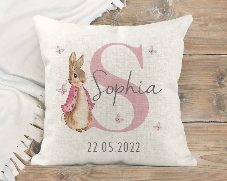 Peter Rabbit Cushion, Girls Nursery Cushion,Girls Nursery Decor,Baby Girl Gifts ,New Baby Girl Gifts,Boys Nursery Decor, Boys Nursey Cushion image 7