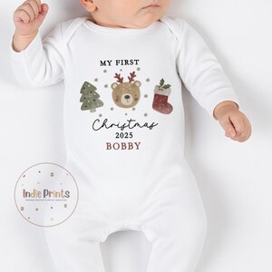 Baby's First Christmas Gift, First Christmas Present, Keepsake Christmas Soft Toy, Personalised Baby's 1st Christmas Reindeer Toy, Newborn image 3