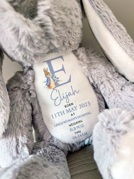 Personalised Soft Toy,New Birth Gift,Baby Shower Gift,New Baby Gift,Baby Keepsake, Baby Boy,Newborn Gift, Bunny Toy, Teddy,New Parents PR1