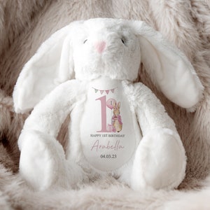 Personalised First Birthday Gift,Bunny,Granddaughter,Girls,Boys,Soft Toy,Keepsake,Grandson,son,Daughter,Baby,Peter Rabbit,1st Birthday,Bear image 3