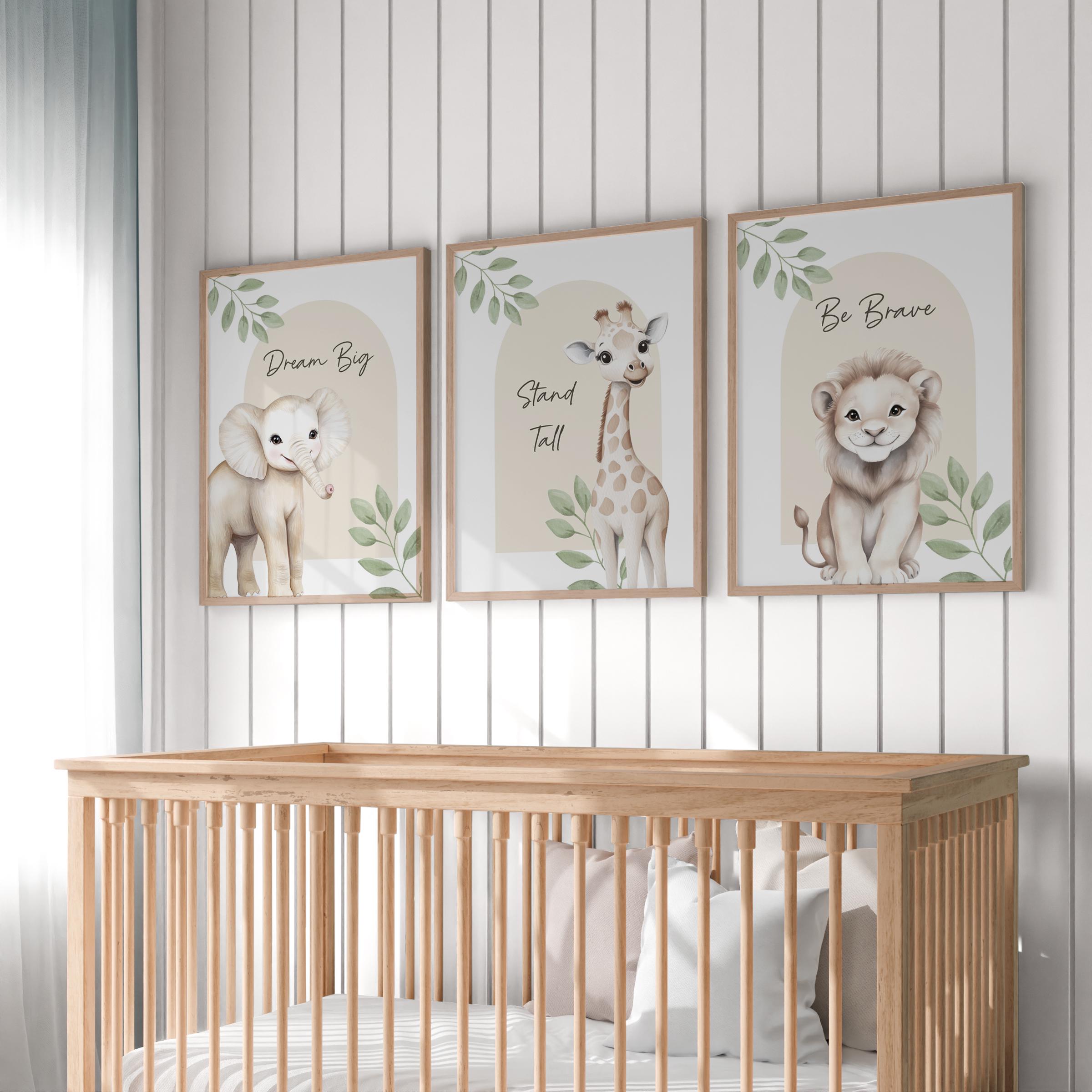 Safari Animal Nursery Prints, Safari Decor, Nursery Animals Wall Art ...