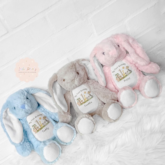 Personalised 1st Birthday Gift, First Birthday Gift, Boys,Girls, Keepsake,  Baby Gift,Bunny, Birthday Teddy, Grandson Gift, 1st Birthday Son