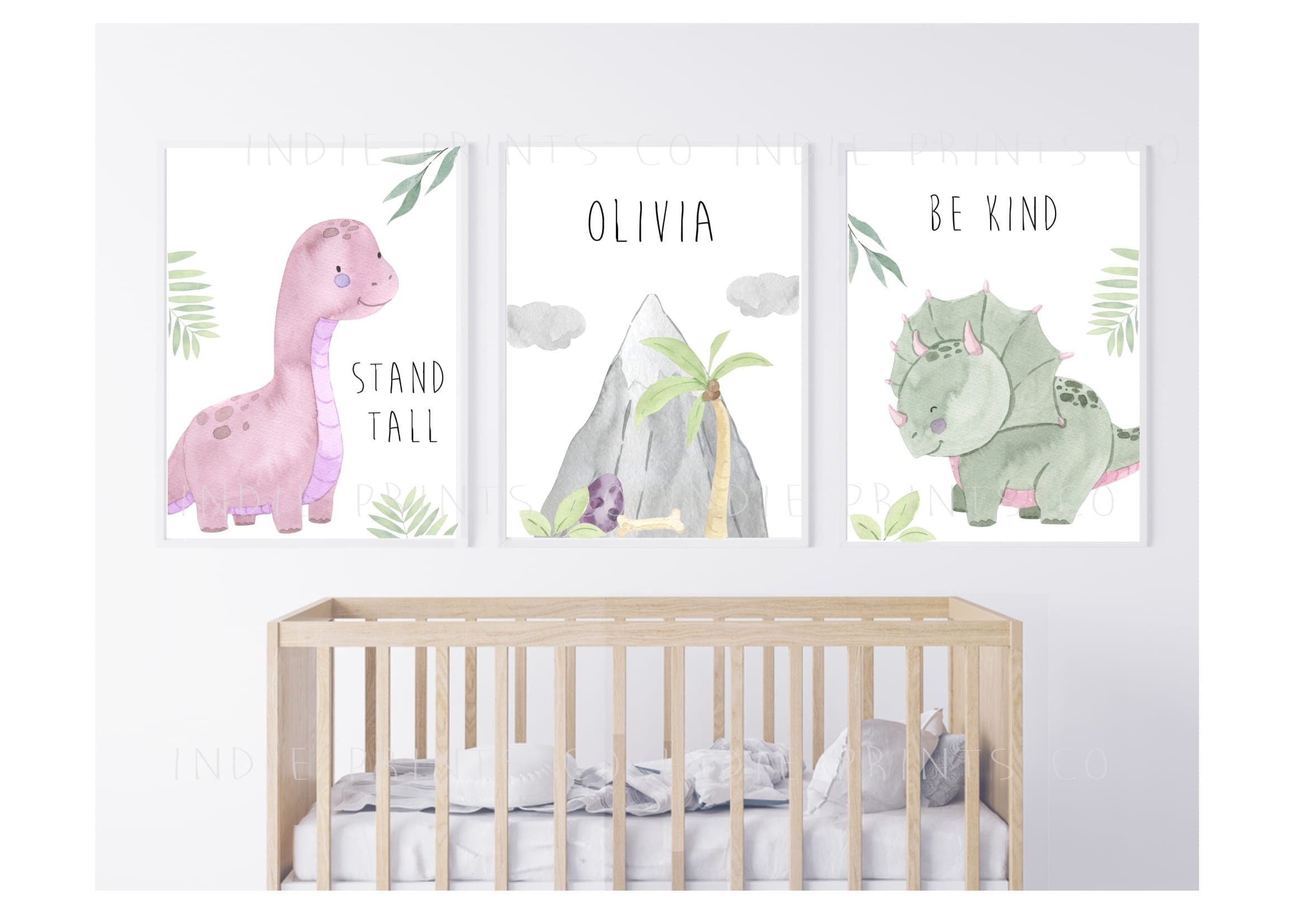 Dinosaur Prints, Dinosaur Nursery Prints, Nursery Decor, Girls Bedroom ...