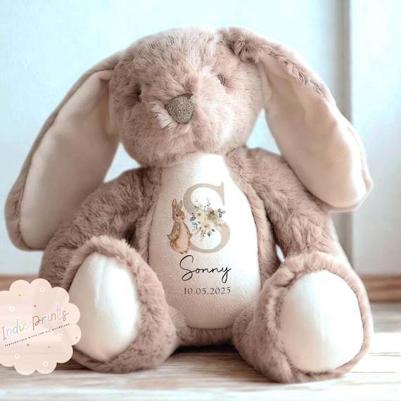 Personalised Teddy, Soft Toy, New Baby Gift, New Parents, Baby Shower Gift, Baby Boy,  Baby Girl, Newborn Gift, Grandchildren Gift, Bunny