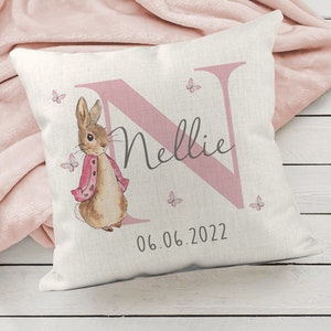 Peter Rabbit Cushion, Girls Nursery Cushion,Girls Nursery Decor,Baby Girl Gifts ,New Baby Girl Gifts,Boys Nursery Decor, Boys Nursey Cushion image 5