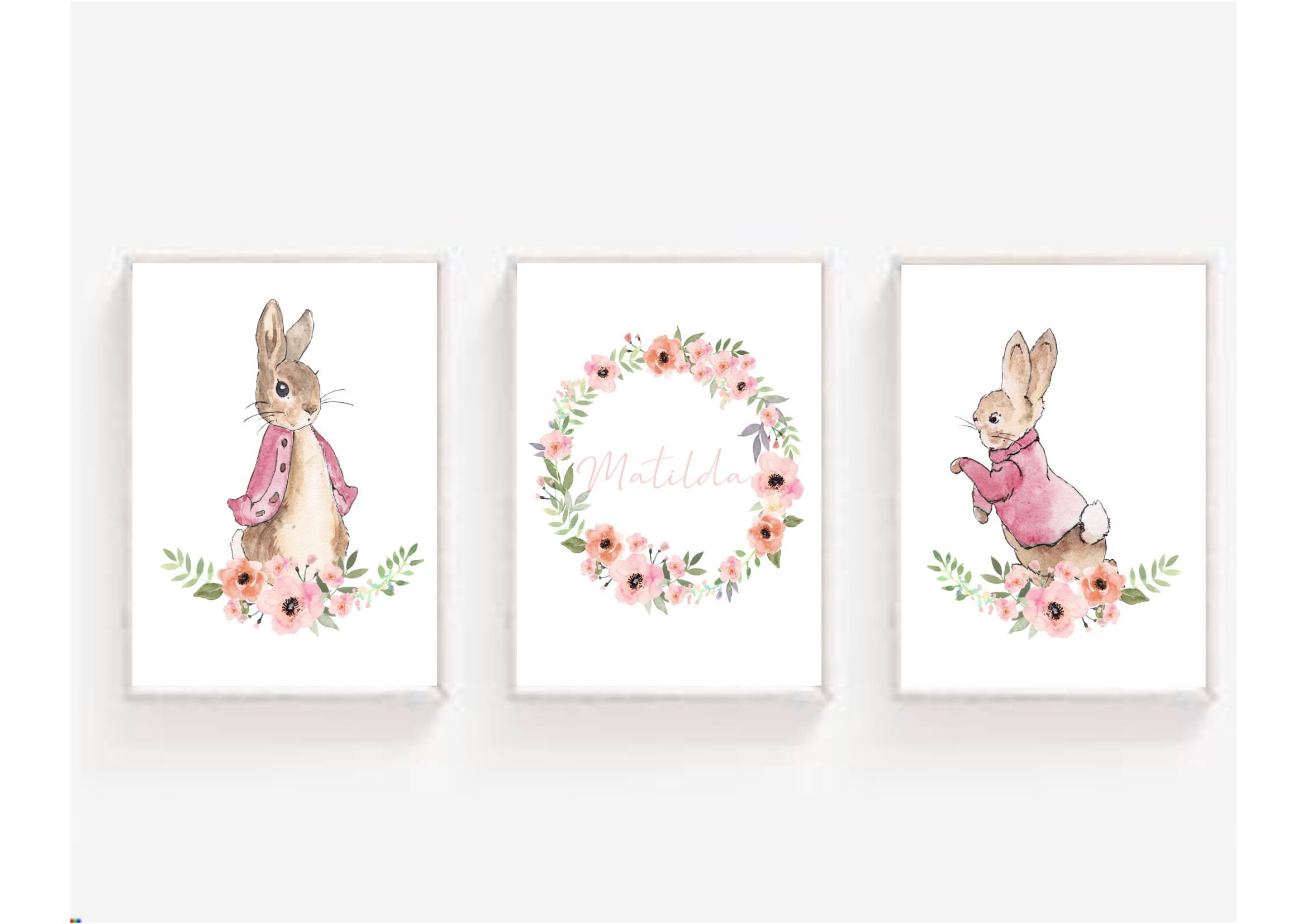 Set of 3 Peter Rabbit Prints Girls Nursery Prints Nursery - Etsy