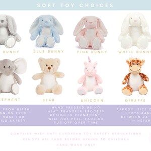 Personalised First Birthday Gift,Bunny,Granddaughter,Girls,Boys,Soft Toy,Keepsake,Grandson,son,Daughter,Baby,Peter Rabbit,1st Birthday,Bear image 7