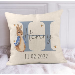 Peter Rabbit Cushion, Boys Nursery Cushion, Boys Nursery Decor, Baby Boy Gifts Girls Nursery Decor, Girls Nursery Cushion,Baby Girl Gifts