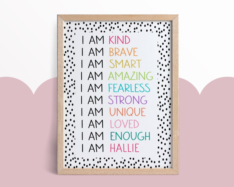 Kids Affirmations,Girl Bedroom Prints,Playroom Prints,Kids Bedroom Decor,Girls Bedroom Prints,Girls Room Decor,Teenager Prints,Pink, image 1