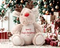 Personalised First Christmas Teddy, Baby 1st Christmas Gift, Reindeer Soft Toy, Cuddly Toy, Baby Stocking Fillers, New Baby Gift, First Xmas