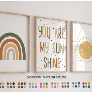 Nursery Prints,You Are My Sunshine,Nursery Decor,Playroom Wall Decor,Kids Prints,Rainbow Prints,Girls Room Prints,Boys Room Prints,