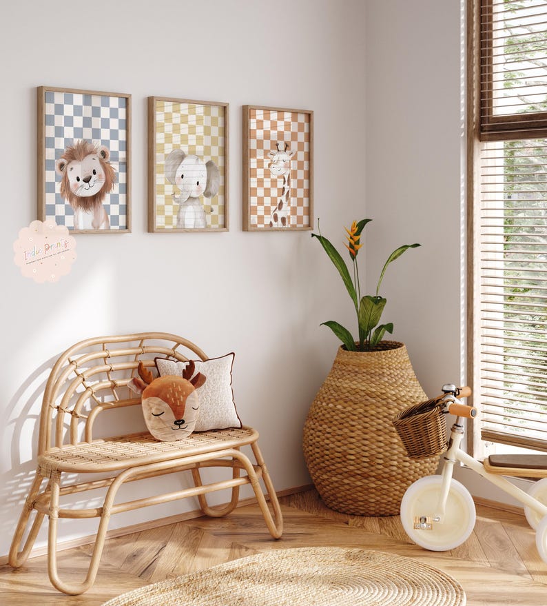 Safari Animal Prints Set, Jungle Animal Prints, Safari Nursery Decor ...