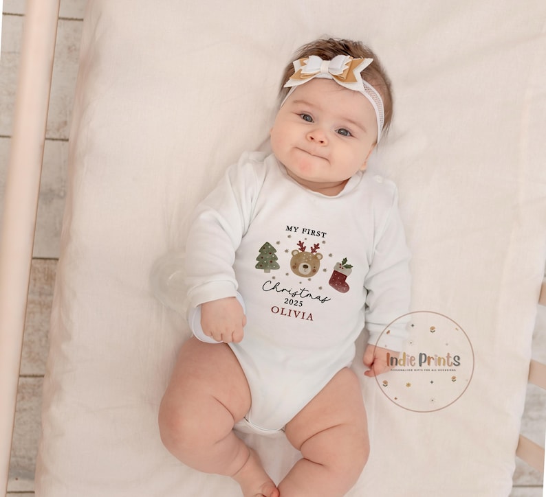 Baby's First Christmas Gift, First Christmas Present, Keepsake Christmas Soft Toy, Personalised Baby's 1st Christmas Reindeer Toy, Newborn image 6