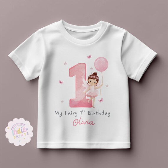 Fairy First Birthday T-shirt, Fairy theme Party,Personalised Girls 1st Birthday Top,I am One,Kids Clothing, Birthday Babygrow, Sleepsuit,