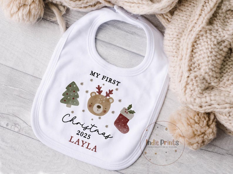 Baby's First Christmas Gift, First Christmas Present, Keepsake Christmas Soft Toy, Personalised Baby's 1st Christmas Reindeer Toy, Newborn image 5