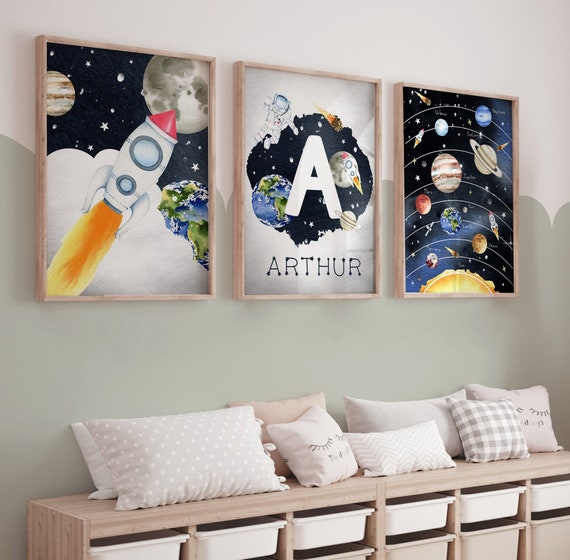 Space Prints,Nursery Prints, Nursery Decor, Boys Bedroom Decor, Space Decor, Solar System Prints, Kids Bedroom,Planets,Birthday,Boys Room