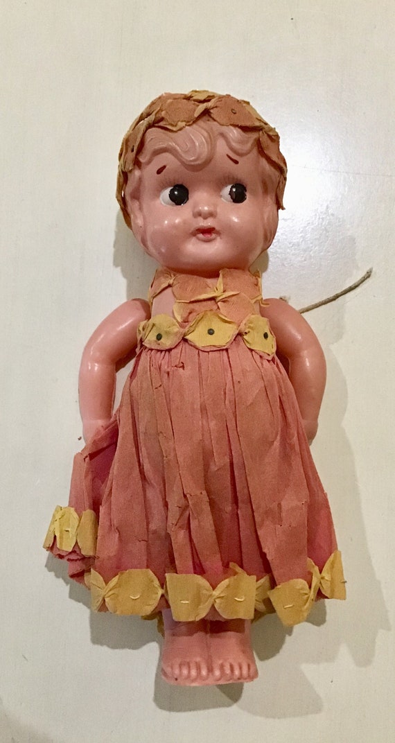 Celluloid Doll, Carnival Kewpie Doll, Kewpie Style Doll, Childrens Toy, Antique  Doll, Vintage Doll, Doll With Crepe Paper Dress -  Canada
