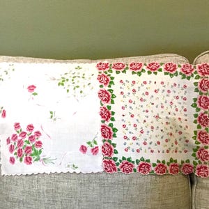Pair of vintage hankies, ladies hankies, ladies handkerchiefs, handkerchiefs, vintage hankies