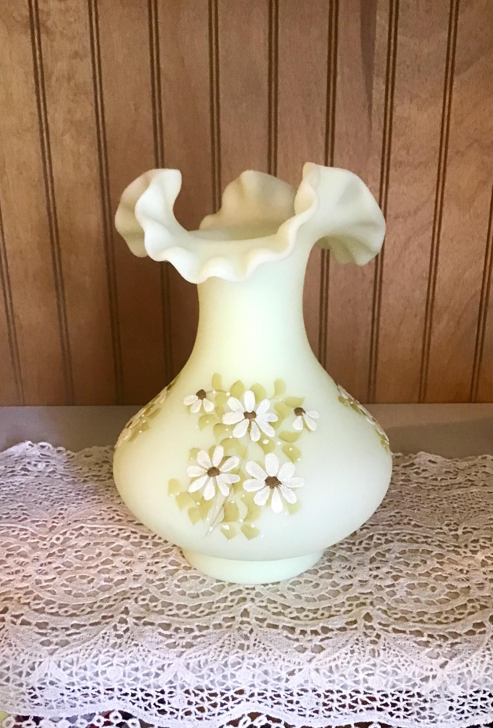 Fenton Custard Fairy Lamp Daisies - Etsy