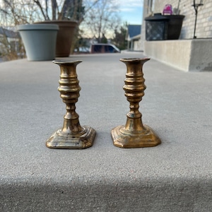 Brass Taper Candlestick Holders, Pair, Set of 2