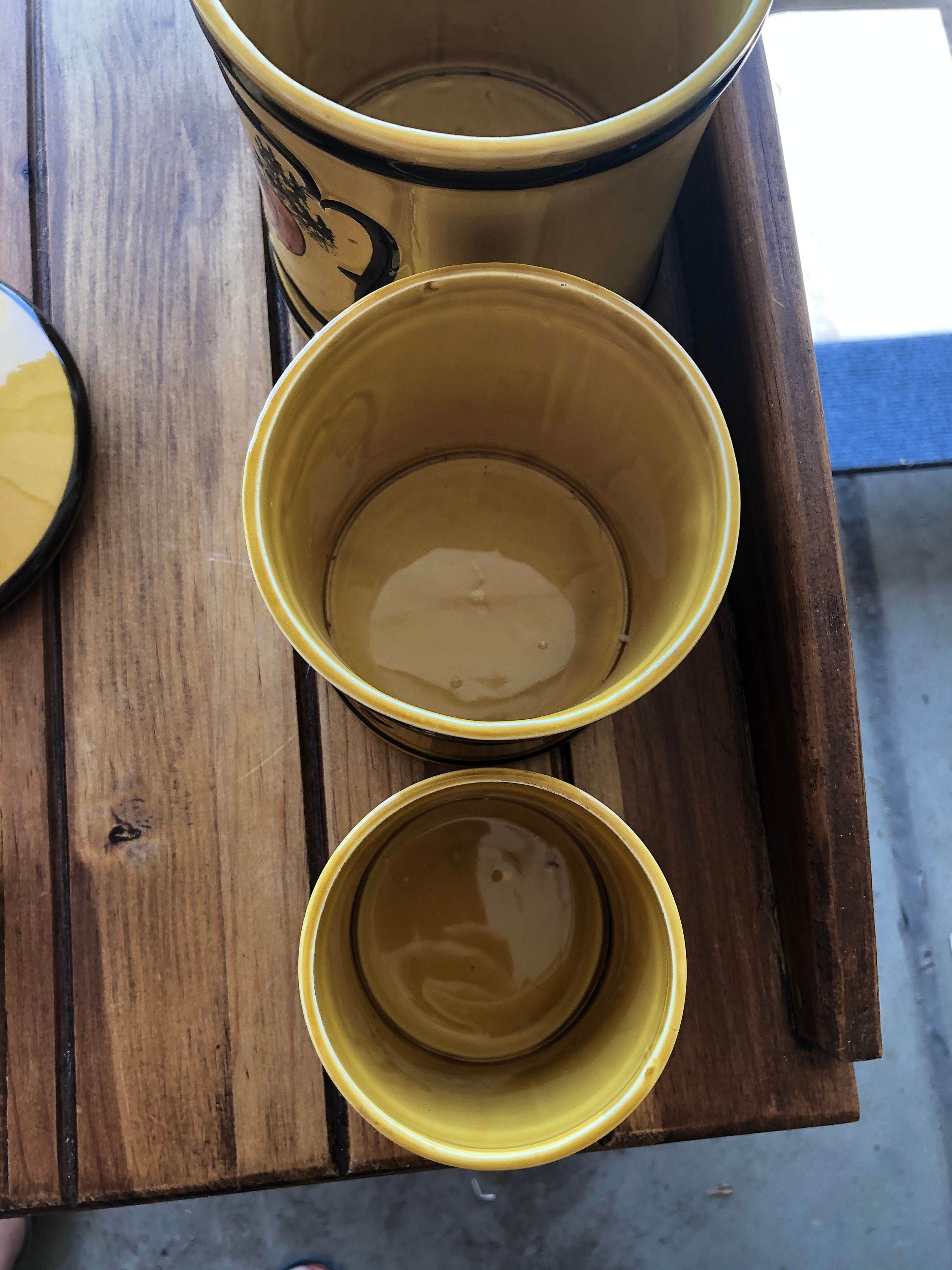 Botes de cocina de diseño vegetal de cerámica amarilla | Etsy