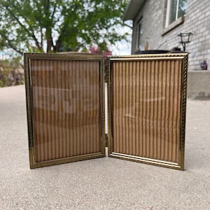 Thin Etched Gold Double 8x10 Picture Frame
