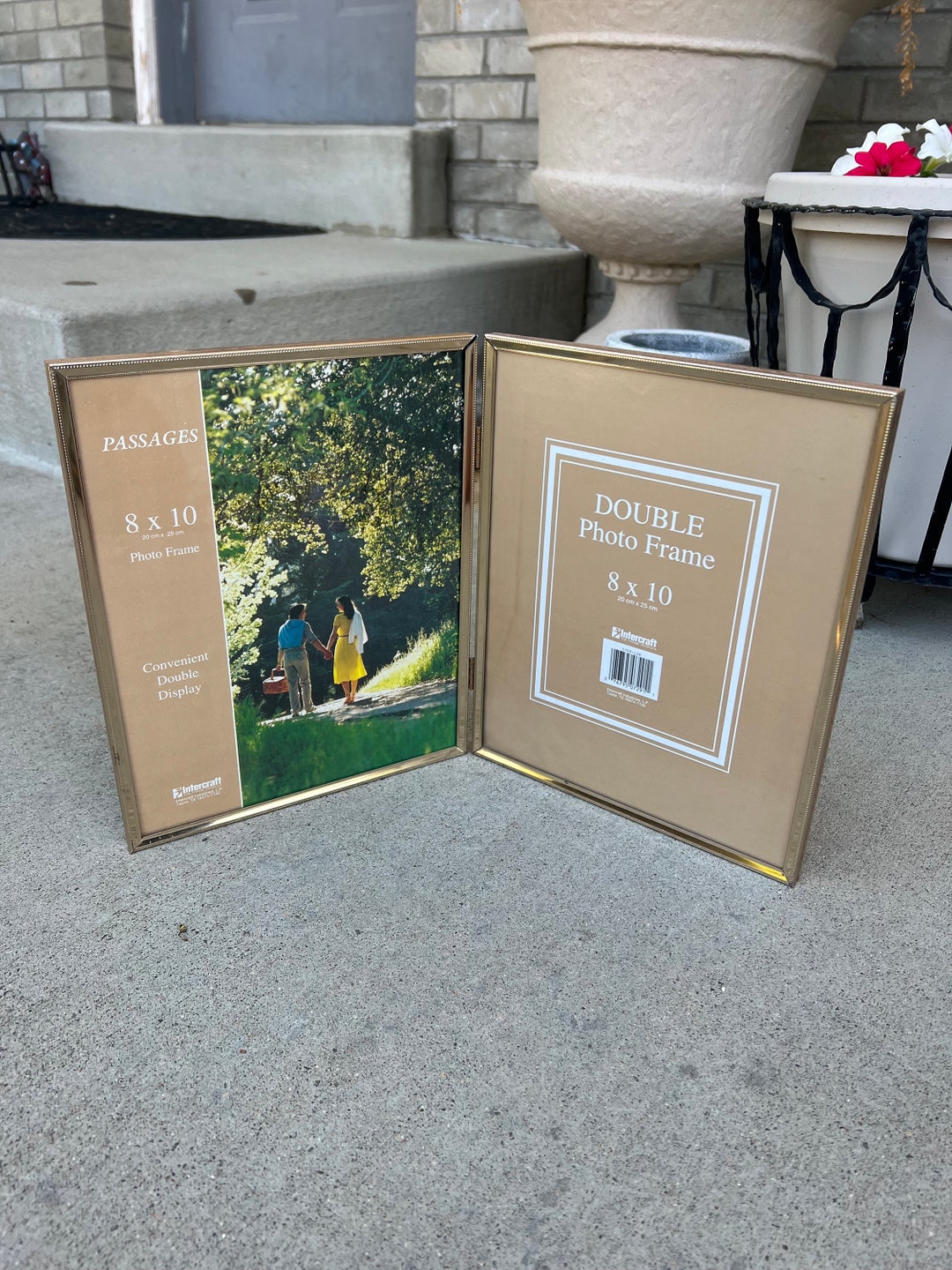 Thin Etched Gold Metal 8x10 Double Picture Frame - Etsy