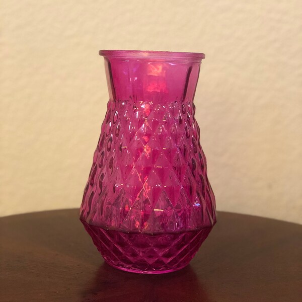 Bright Pink Diamond Cut DPS Millennial Vase
