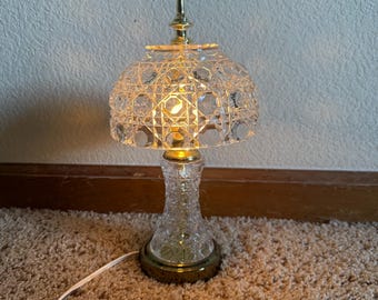 Detailed Crystal and Gold Table/Desk Lamp