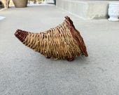 Woven Grapevine Two Tone Cornucopia Basket