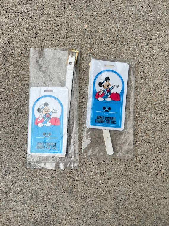 1980 Disney Mickey Mouse Luggage Tags with Band, S