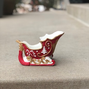 Chalkware Sleigh Planter/Candy Dish