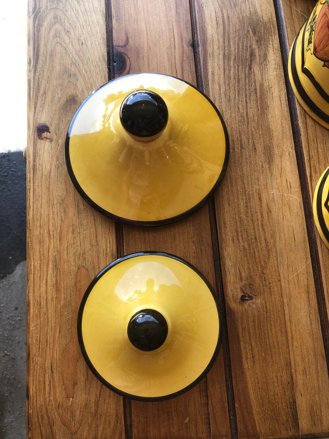 Botes de cocina de diseño vegetal de cerámica amarilla | Etsy