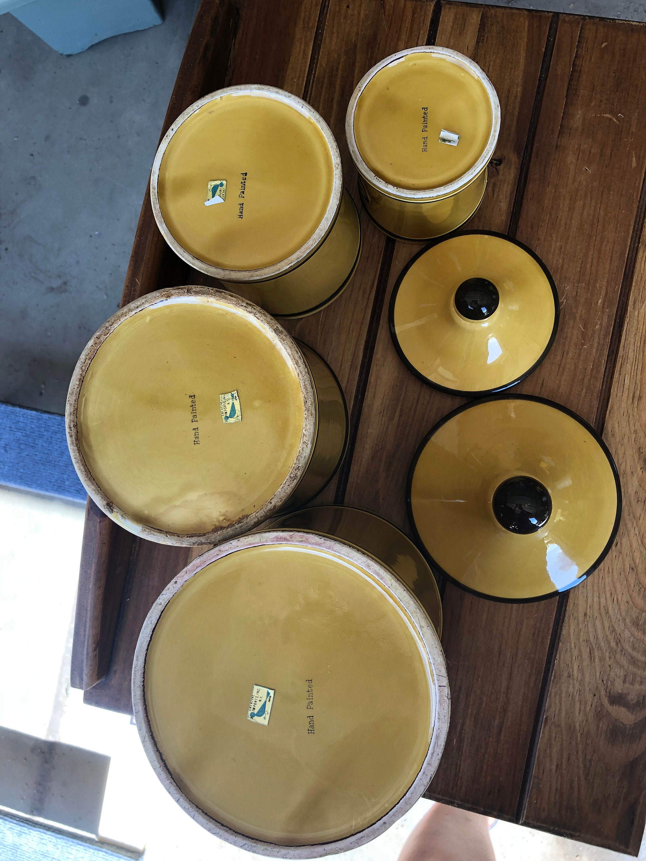 Botes de cocina de diseño vegetal de cerámica amarilla | Etsy