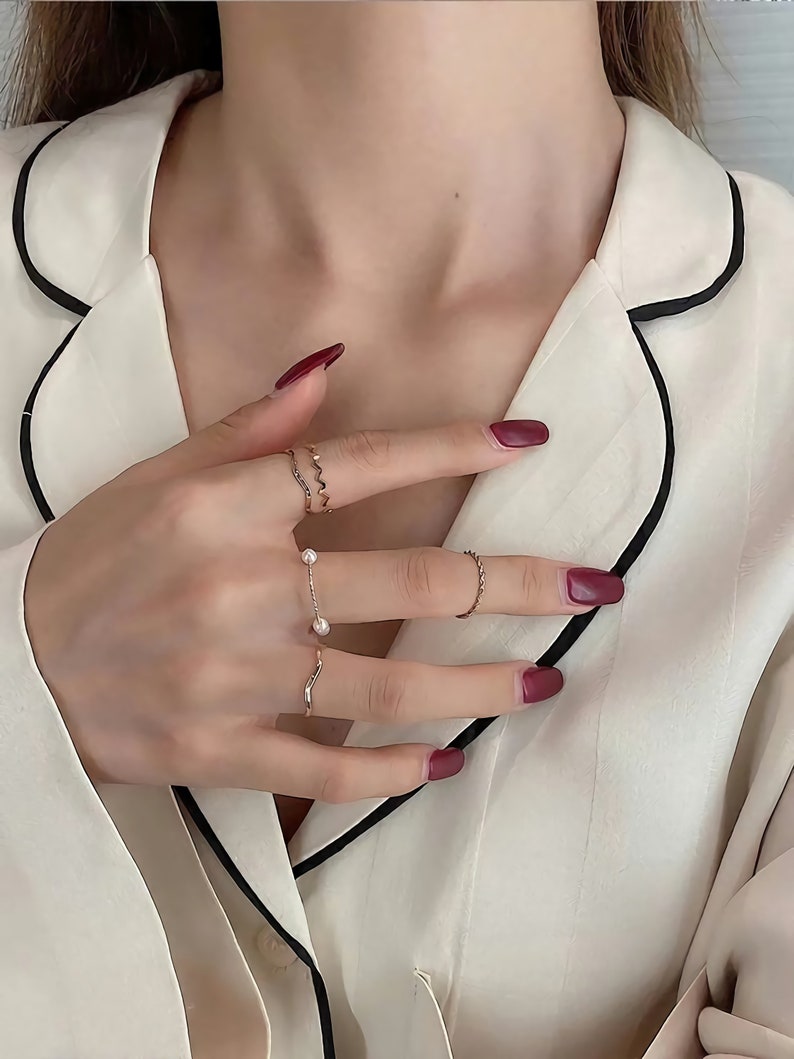minimal gold ring set Dainty stacking rings stacking ring set Midi Rings Knuckle Ring Set Boho Chic Jewelry minimalist stacking rings