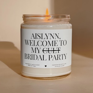 Custom Brautjungfer Kerze Willkommen in meiner Kult Brautjungfer Geschenk Brautjungfer Box Brautjungfer Vorschlag Brautparty Geschenke