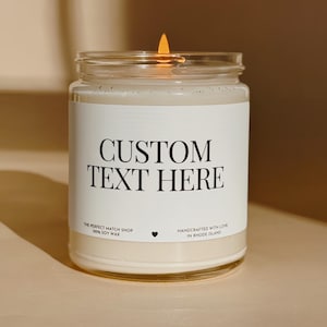Benutzerdefinierte Kerze, Leere Etikettenkerze, Sojakerze, Erstellen Sie Ihr eigenes Kerzenetikett, kreative Kerze, benutzerdefinierte Textgeschenke personalisierte Geschenke NEU